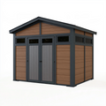 Abri de jardin 200 x 150 x 200 cm en panneaux composites marron et gris anthracite avec double porte