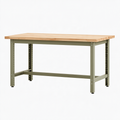 Établi 150 x 75 x 90 cm en bois et acier vert réglable