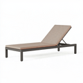 Transat de jardin 200 x 65 cm métal noir textile beige dossier réglable